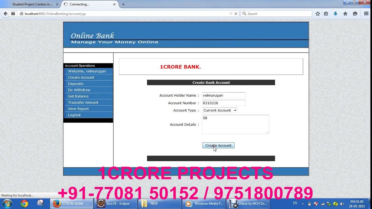 online banking project in java